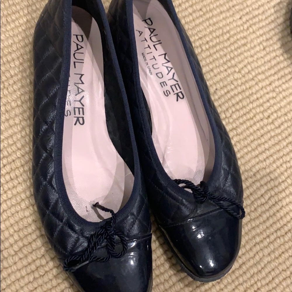 Paul Mayer, navy ballet flats,